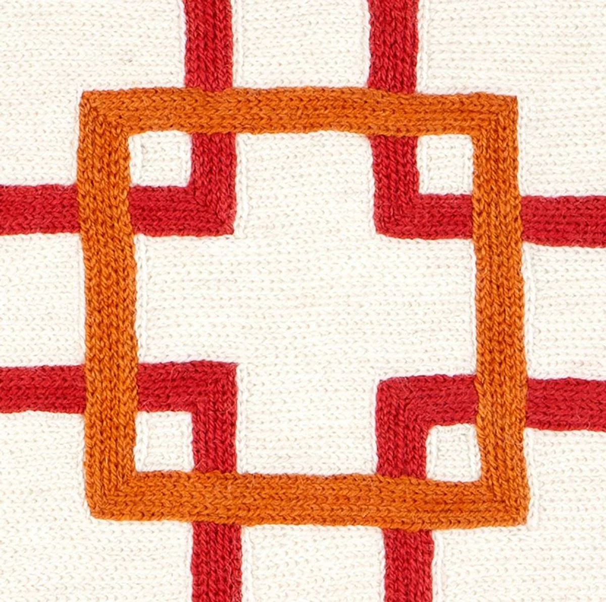 Casa Padrino almohada decorativo en blanco / naranja / rojo 50 x H. 50 cm - accesorios de sal¨®n de lujo