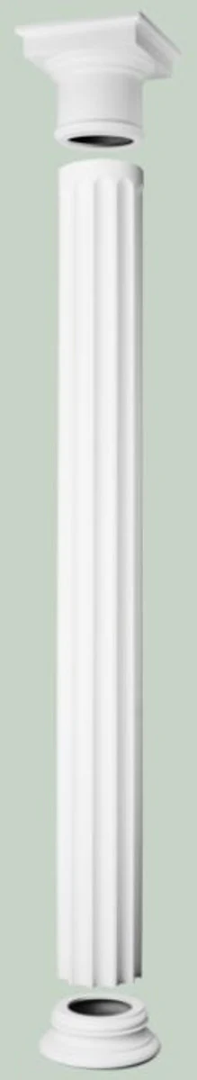 Casa Padrino elemento decorativo barroco pedestal pilar blanco Ø 32 x A. 12,5 cm - Base de Pedestal Decorativa Redonda en Estilo Barroco