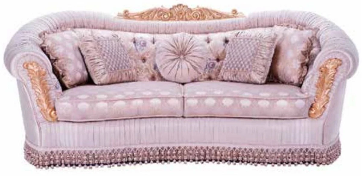 Casa Padrino sof¨¢ barroco de lujo rosa - Magn¨ªfico sof¨¢ de sal¨®n - Muebles de sal¨®n estilo barroco - Muebles de lujo estilo barroco - Muebles barrocos