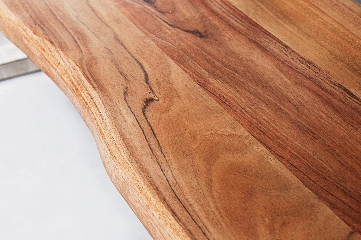 Banco de diseño de Casa Padrino en madera de acacia maciza con ancho de 160 cm, altura 40 cm