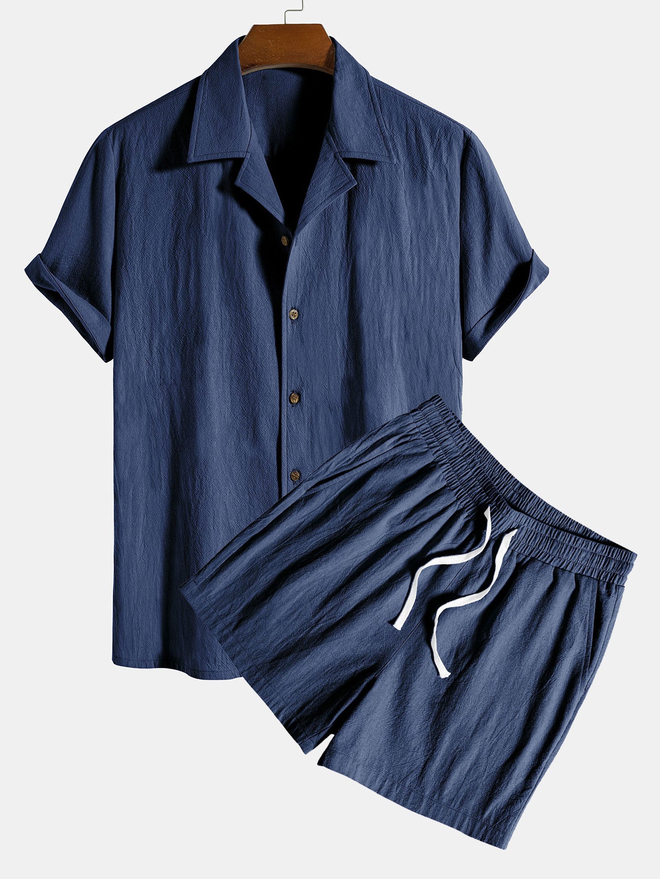 Textured Cotton Revere Shirt & 5