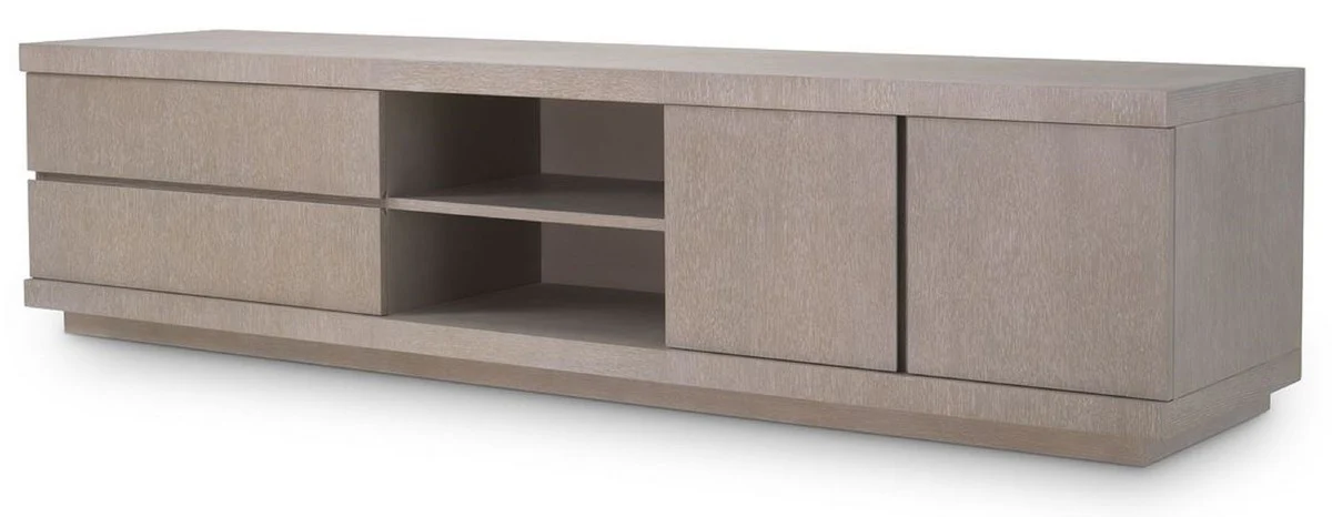 Casa Padrino gabinete de TV de lujo gris 220 x 52,5 x H. 53 cm - Mueble de TV de madera maciza - Muebles de Sal¨®n - Calidad de Lujo