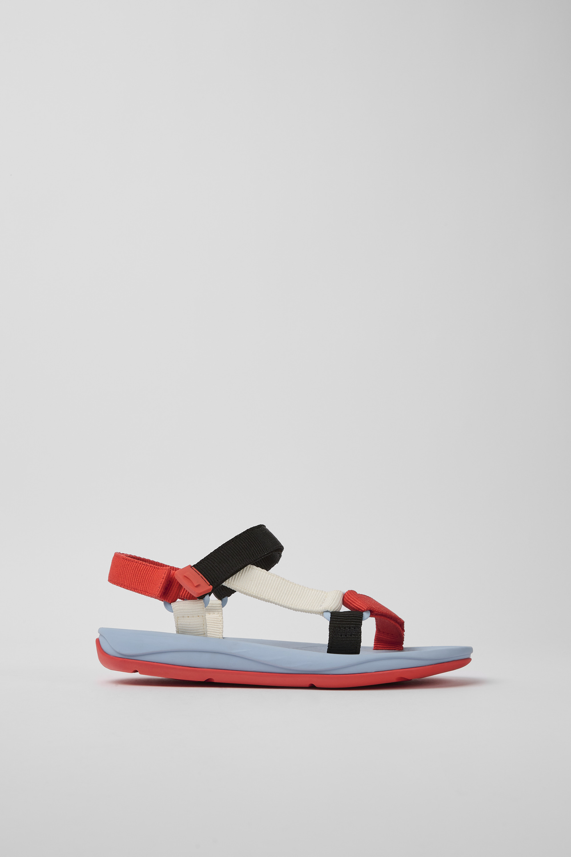 Match - Red, white, and black sandals for women