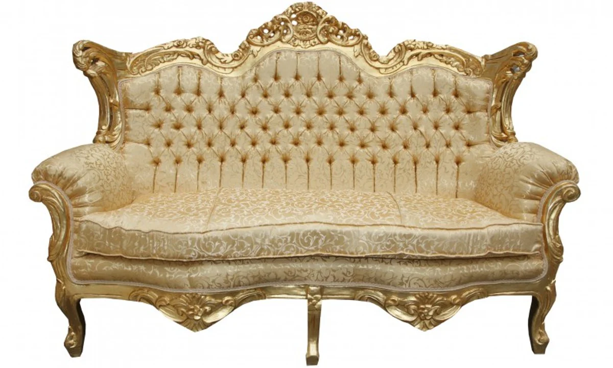 Casa Padrino Baroque master 2 seater Gold Pattern / Gold 2Mod - living room couch furniture Lounge