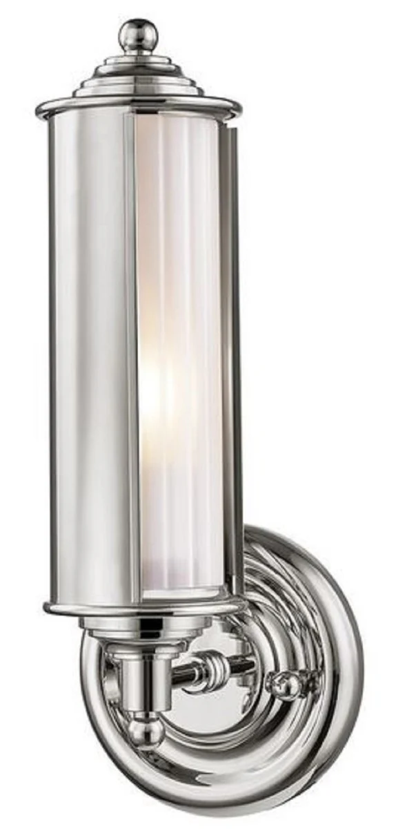 Casa Padrino lámpara de pared de lujo plata / blanco 12,1 x 12,7 x H. 31,1 cm - Colección de Lujo