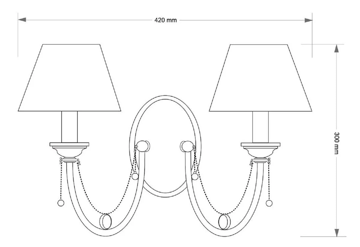 Casa Padrino lámpara de pared doble barroco de lujo latón con pátina / beige / oro 42 x 29 x A. 30 cm - Lámpara de pared de latón estilo barroco con pantallas - Luces barrocos - Noble y magnífica