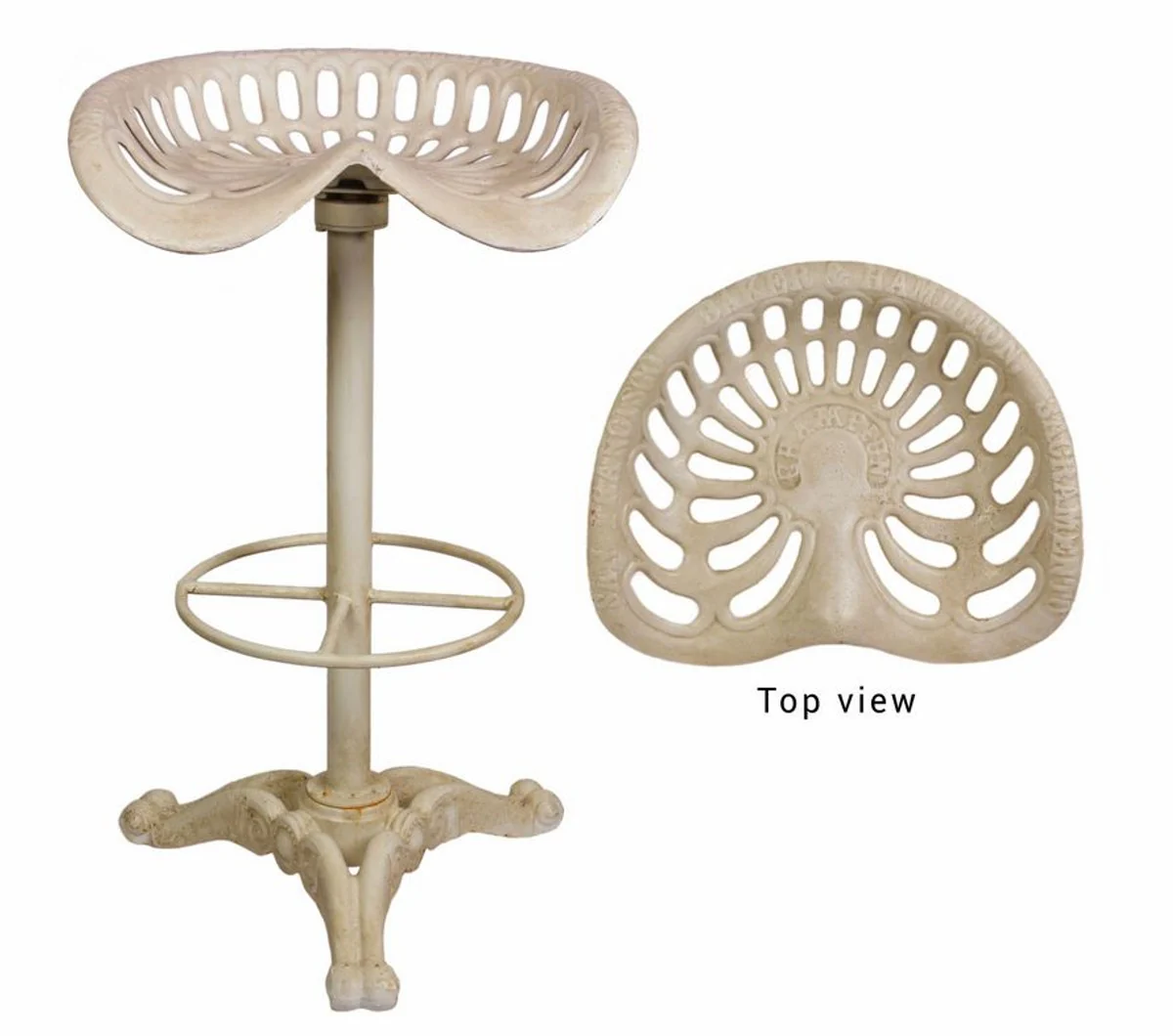 Casa Padrino barra de lujo taburete de hierro - Altura 78,7 cm - Dise?o Industrial