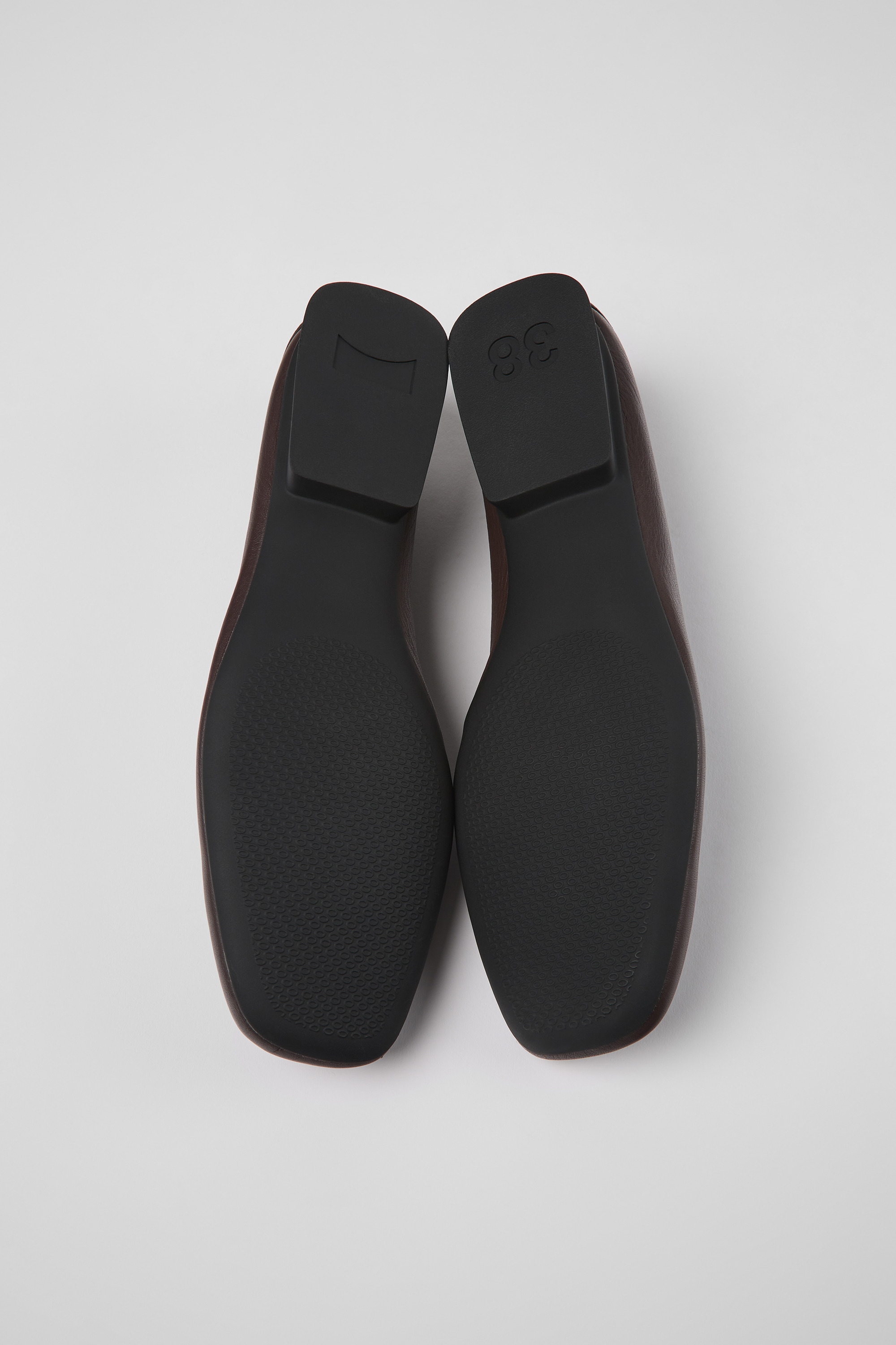 Casi Myra - Brown leather ballerinas for women