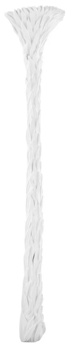 Casa Padrino decoración de pared de lujo blanco mate 39,5 x 17 x A. 174 cm - Hojas de Palma de Resina Tallada - Accesorios de Decoración de Lujo