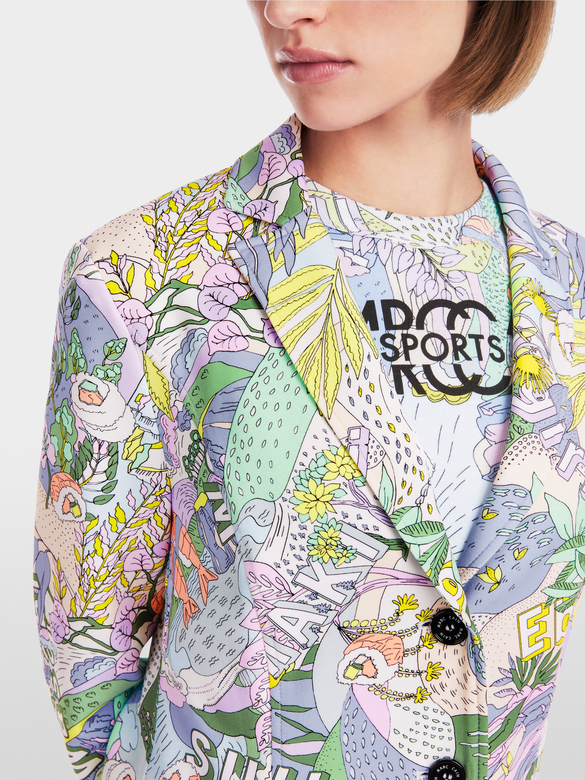 Marc-Cain Printed blazer in scuba jersey