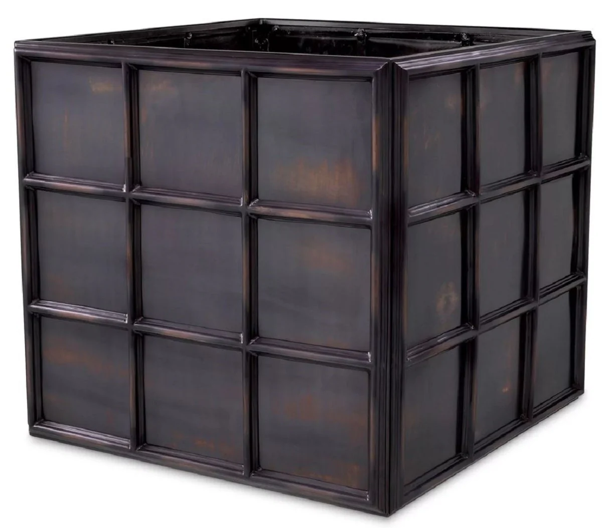 Casa Padrino maceta de lujo bronce antiguo 79 x 79 x A. 71,5 cm - Maceta cuadrado de acero inoxidable - Decoración de salón - Decoración de oficina - Decoración de lujo - Calidad de lujo