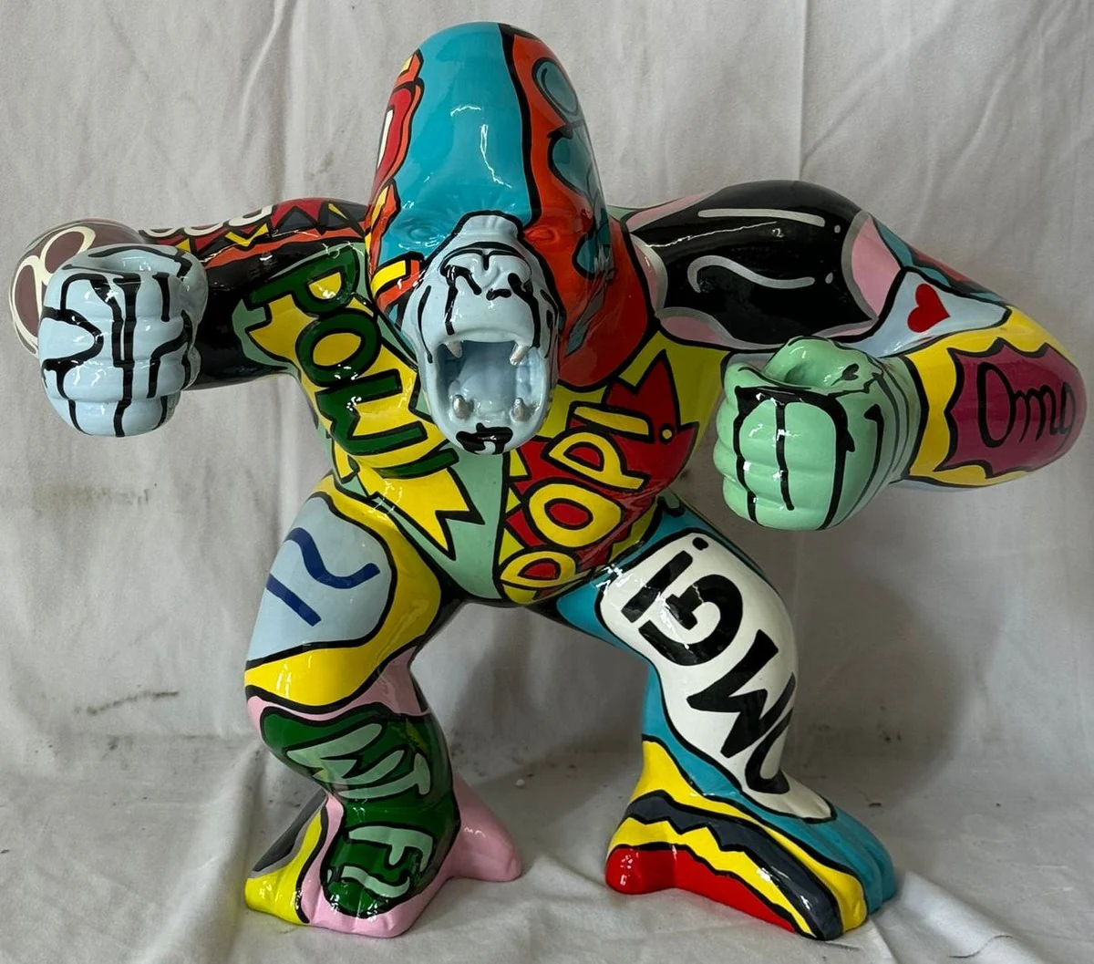 Casa Padrino figura decorativa mono gorila colorido A. 50 cm - Escultura decorativa