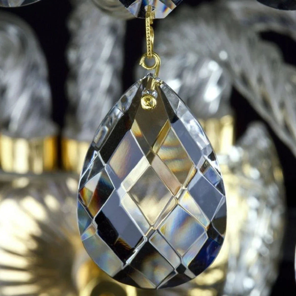 Casa Padrino lámpara de pared de cristal barroco de lujo oro 46 x 26 x A. 49 cm - Magnífica lámpara de pared con cristal de Bohemia - Noble & Magnífica