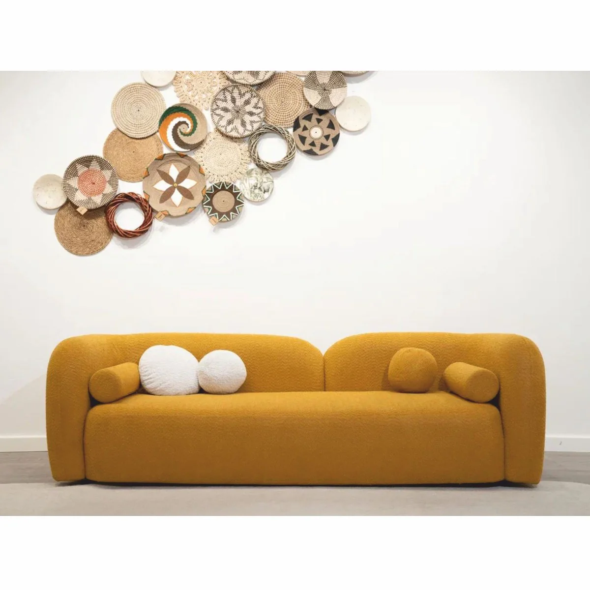 Casa Padrino sof¨¢ de hotel y sal¨®n de lujo ocre 240 cm - Muebles de lujo