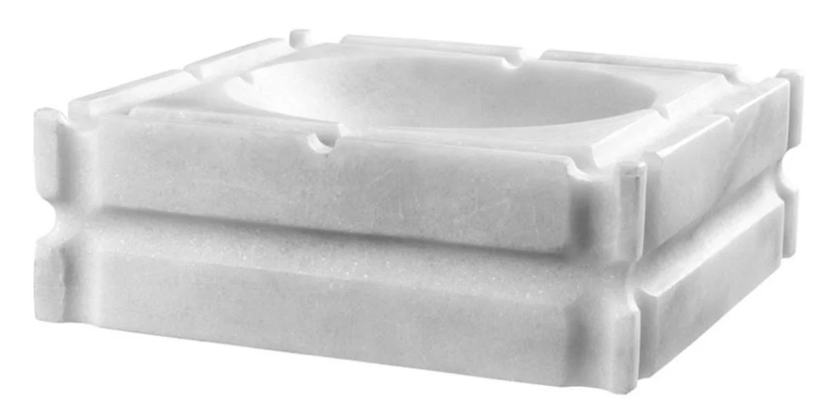 Casa Padrino de mármol diseñador cenicero blanco de 21 x 21 x 7 cm H. - edición limitada