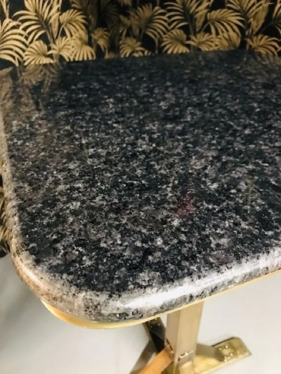 Casa Padrino mesa de pie de lujo lat¨®n / negro 70 x 70 x A. 105 cm - Mesa de bar de metal con tapa de m¨¢rmol - Muebles de Bar - Mobiliario de Catering