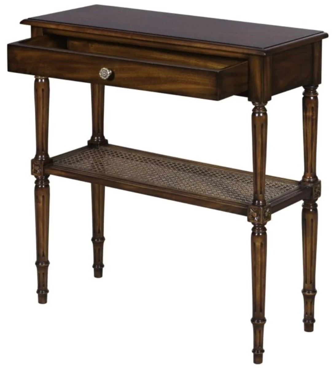 Casa Padrino mesa consola de caoba art nouveau de lujo con cajón marrón oscuro 71 x 28 x H. 76 cm - Consola en Estilo Art Nouveau Francés