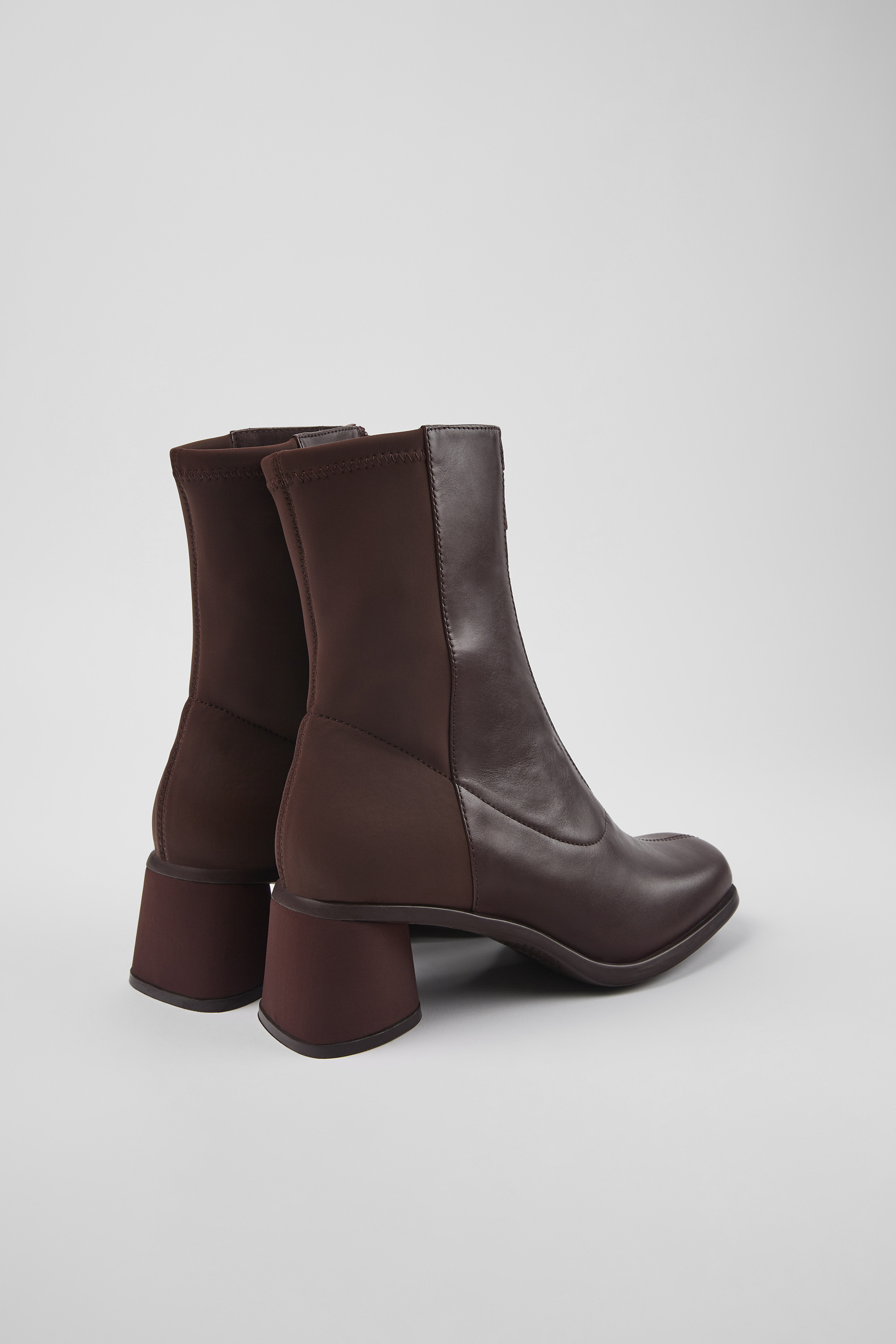 Kiara - Burgundy leather and recycled PET boots for women