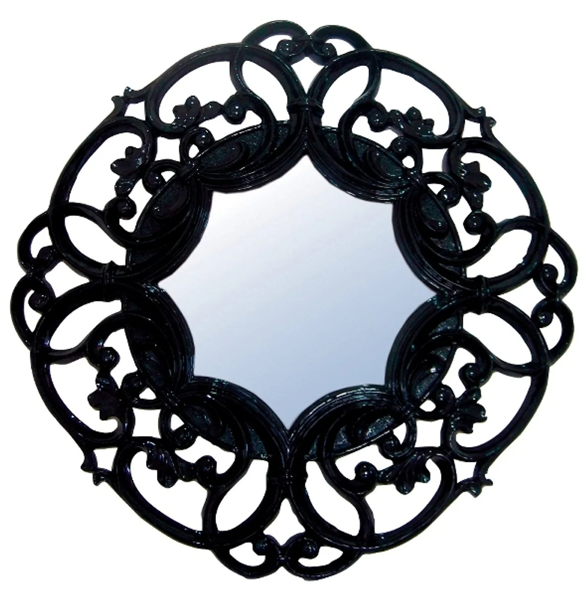 Casa Padrino Mirror / Wall Mirror Black ? 100 cm - Art Deco Furniture