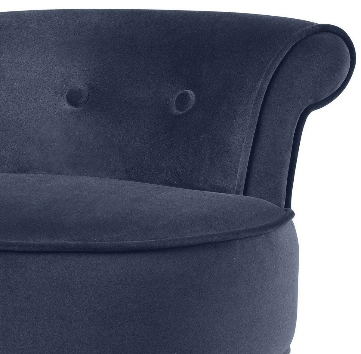 Casa Padrino silla de bar de lujo azul medianoche / negro 45 x 51 x H. 88 cm - Taburete de Bar con Tela de Terciopelo Fino