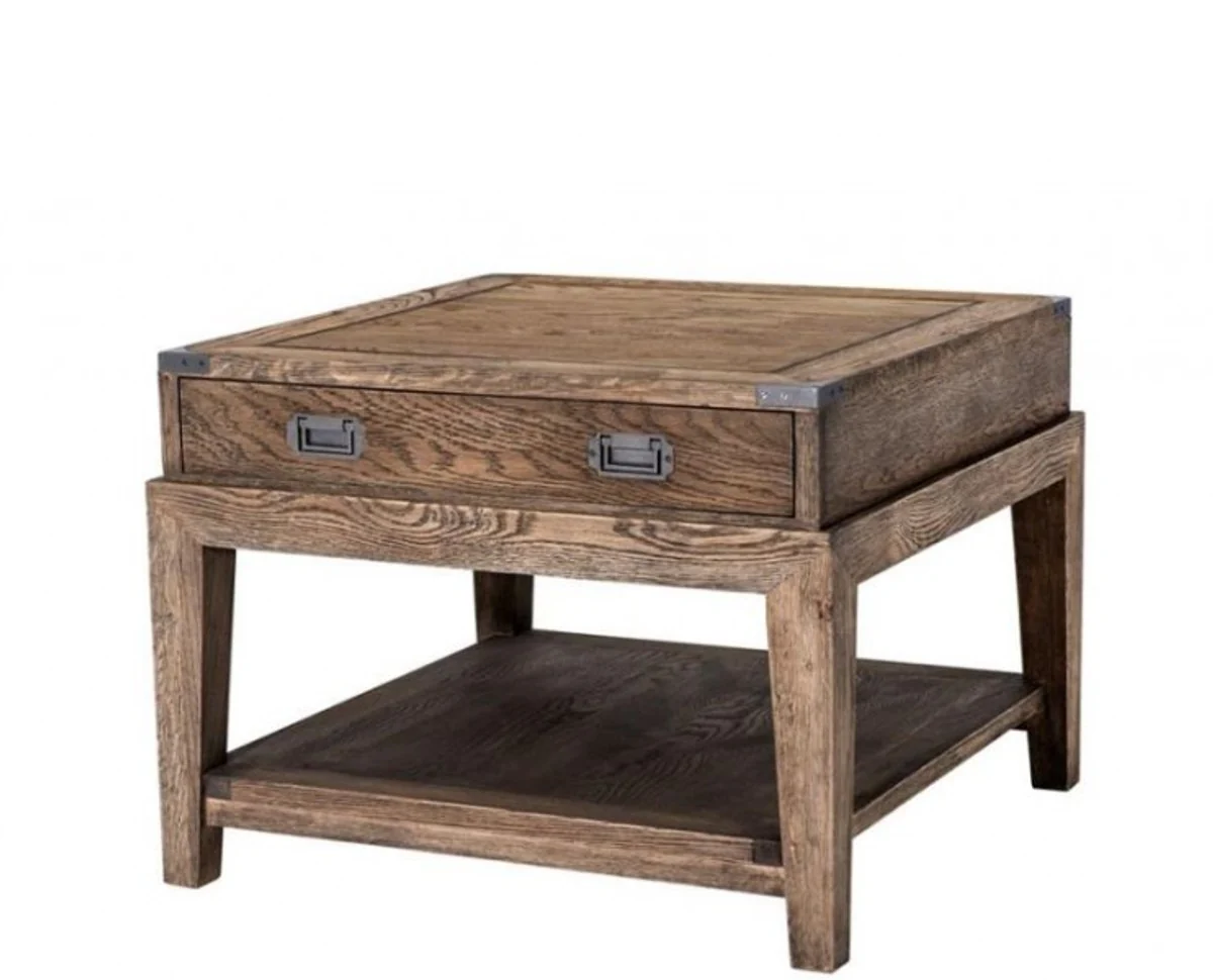 Casa Padrino luxury art deco designer oak wood side table - Luxury Side Table