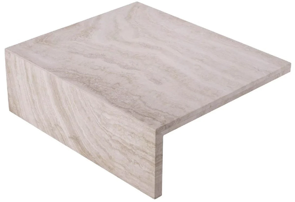 Casa Padrino mesa de centro de travertino de lujo beige 70 x 60 x A. 23,5 cm - Mesa de sal¨®n de piedra natural - Muebles de sal¨®n - Muebles de piedra natural - Muebles de lujo - Instalaci¨®n de lujo