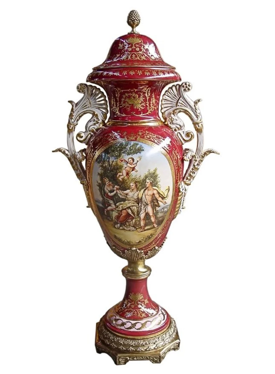 Casa Padrino luxury baroque porcelain vase with lid H. 128 cm - limited edition