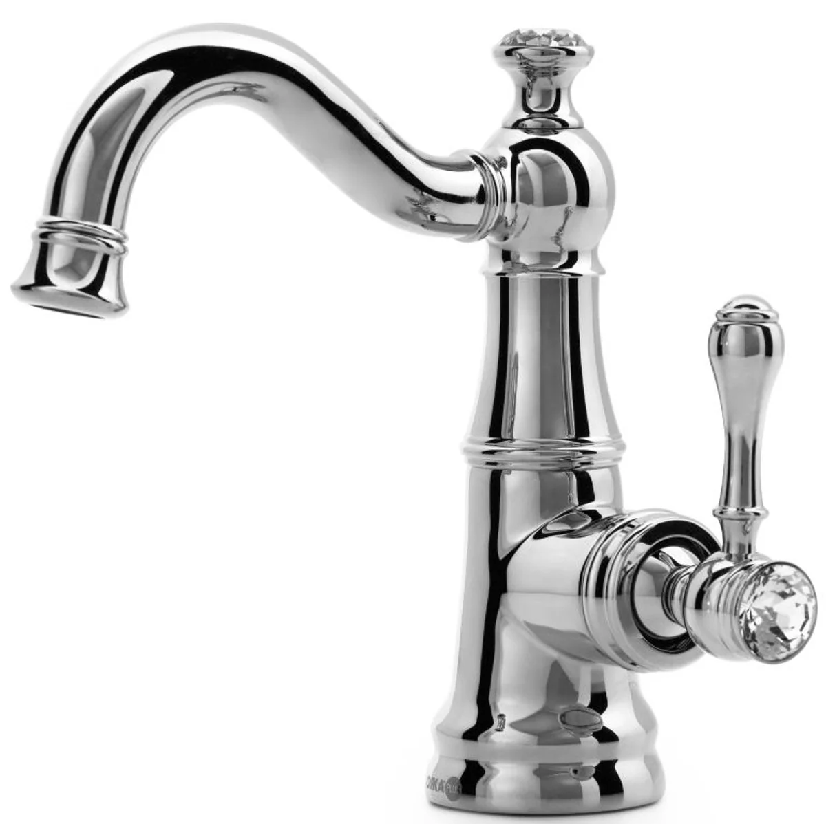 Casa Padrino grifo para lavabo Art Nouveau de lujo con vidrio cristal A. 20,8 cm - Diferentes Colores - Accesorios de baño neoclásicos - Accesorios de Baño de Lujo