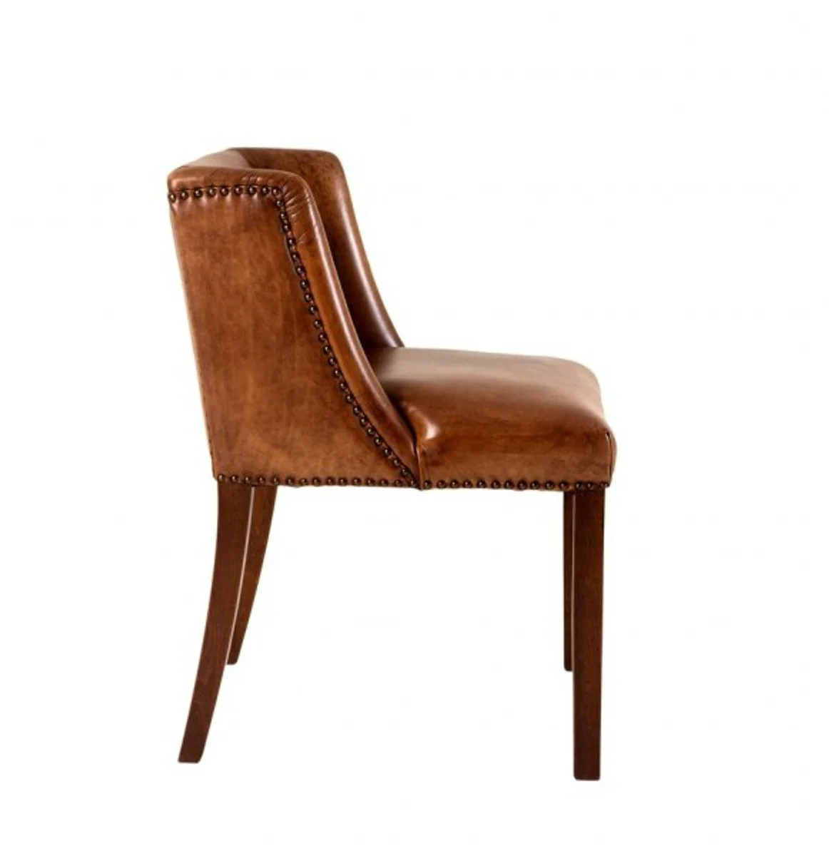 Casa Padrino silla de cuero de lujo de comedor Brown - muebles del hotel de lujo