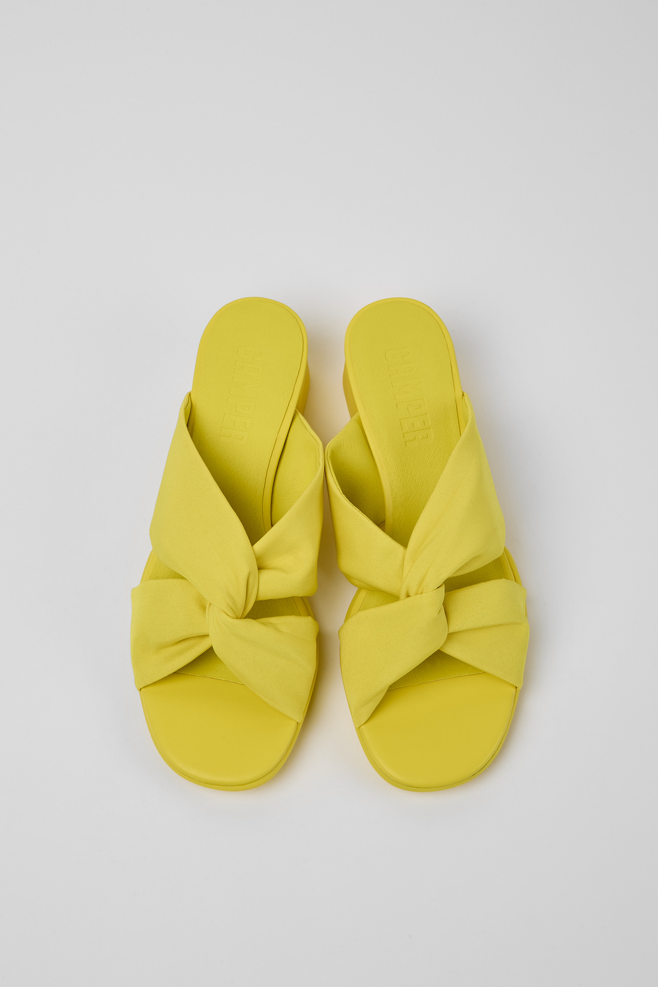 Katie - Yellow recycled PET sandals for women