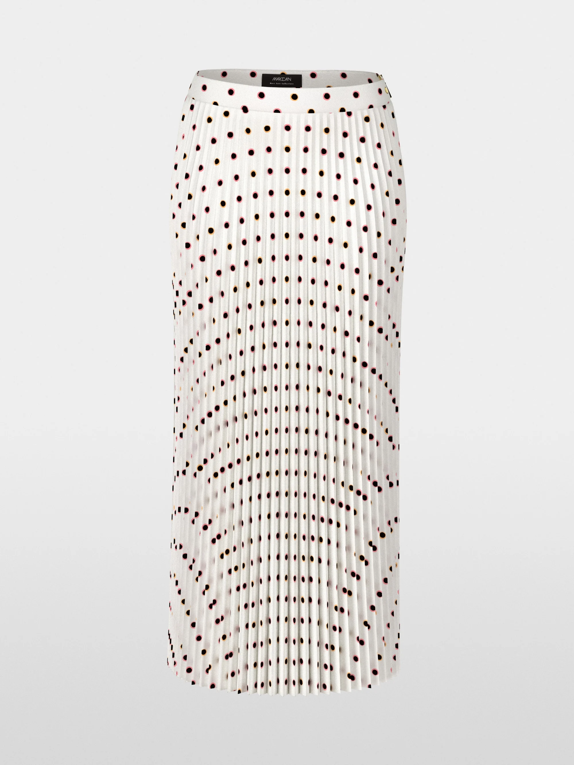 Marc-Cain Maxi Pleated Skirt with Polka Dot Print