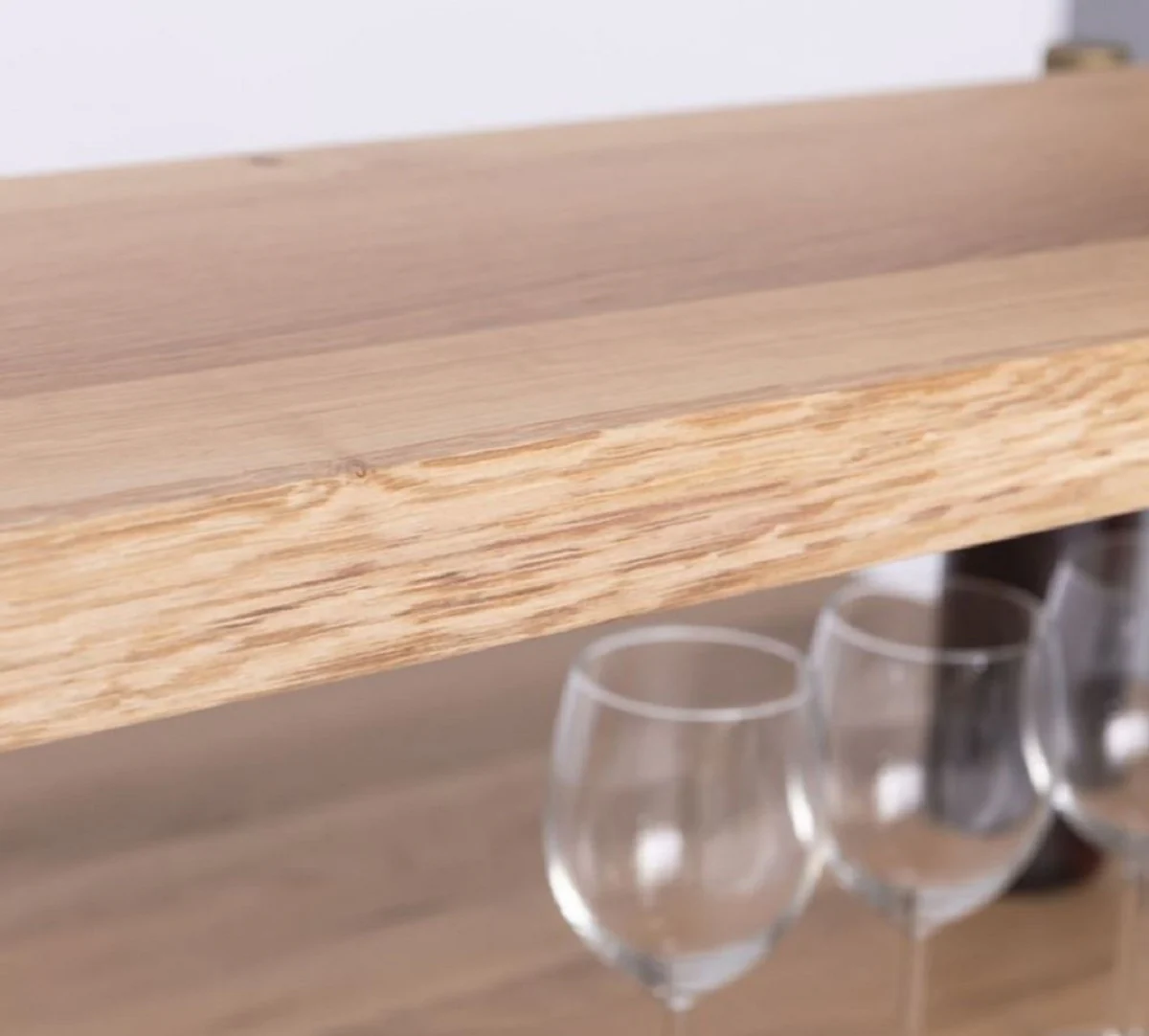 Casa Padrino barra de bar de estilo campestre azul claro / natural 180 x 68 x A. 120 cm - Barra de bar de madera maciza - Muebles de bar de madera maciza - Muebles de bar en estilo campestre