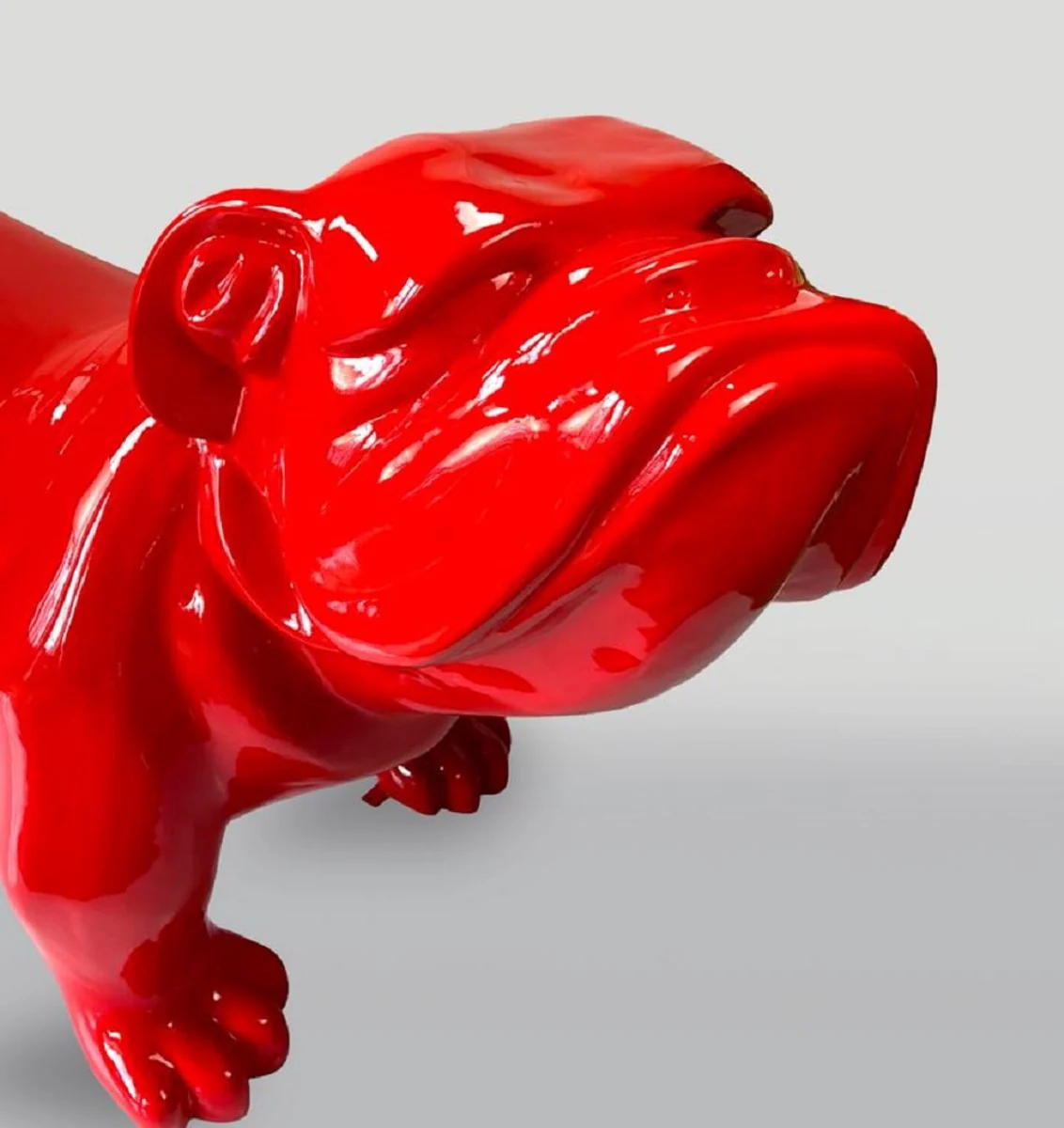 Casa Padrino escultura decorativa XXL perro bulldog rojo 226 cm - Enorme figura de jard¨ªn