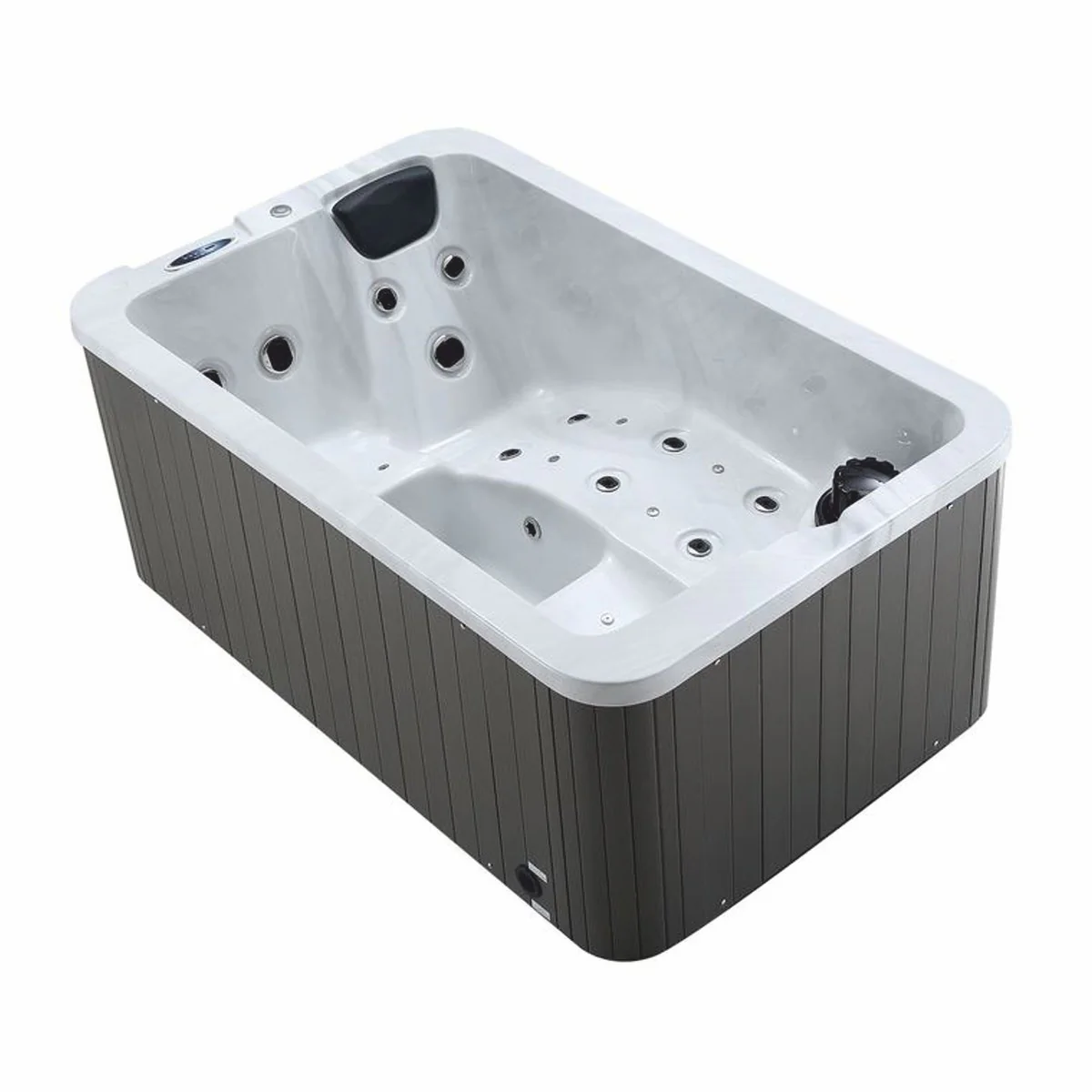 Casa Padrino jacuzzi exterior de lujo blanco / negro / gris 175 cm - Ba?era de hidromasaje en el jard¨ªn