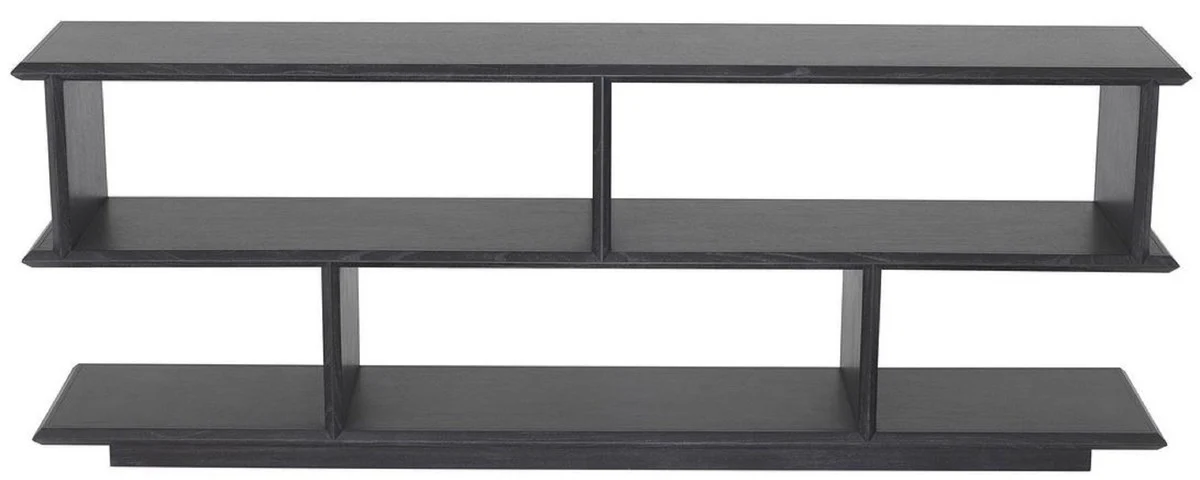Casa Padrino consola de lujo gris antracita 230 x 40 x A. 85,5 cm - Mesa consola noble con 2 estantes - Estanter¨ªa de madera maciza - Muebles de sal¨®n de lujo