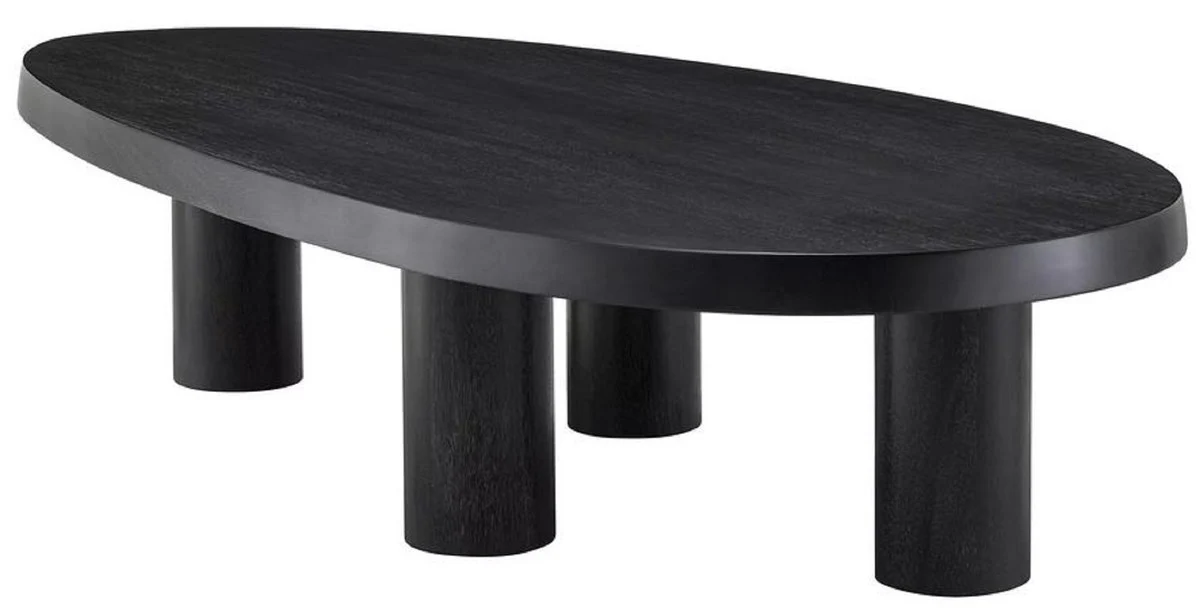 Casa Padrino mesa de centro de lujo negro gris 149 x 78,5 x A. 35 cm - Mesa de centro de caoba - Muebles de sal¨®n - Muebles de caoba - Muebles de lujo - Interiores de lujo - Calidad de lujo