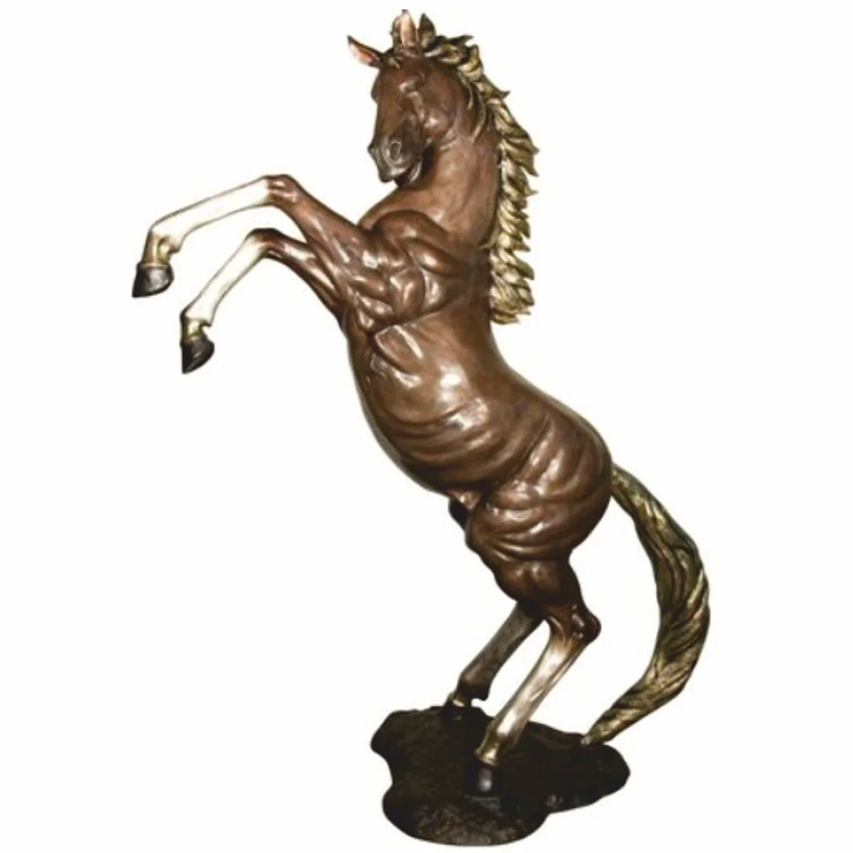 Casa Padrino escultura decorativa de jard¨ªn XXL de lujo de bronce caballo lado derecho marr¨®n / oro A. 307 cm