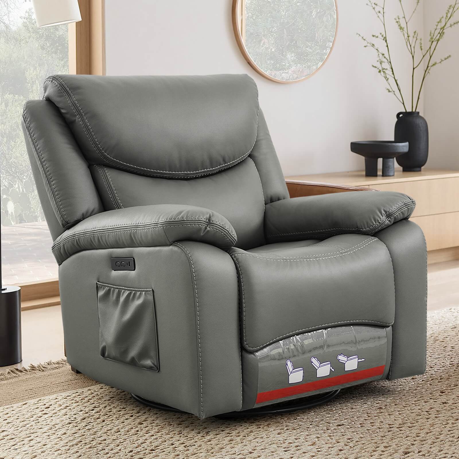 Power Swivel Glider Rocking Recliner Nursery Chair