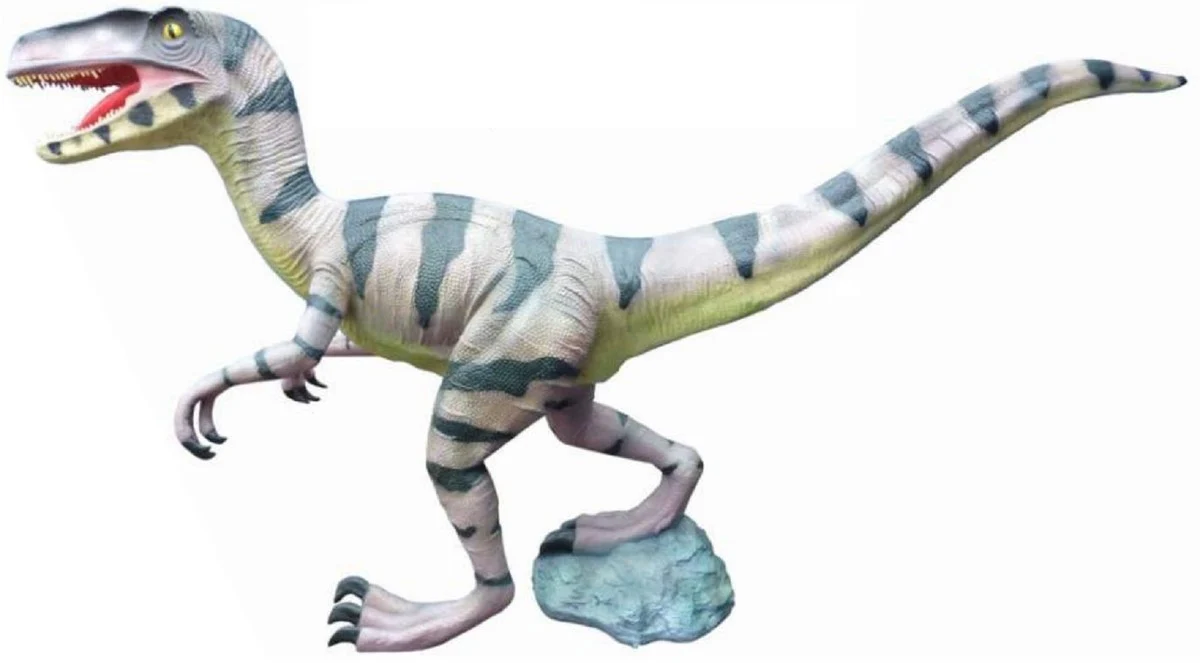 Casa Padrino escultura decorativa de lujo dinosaurio velociraptor multicolor 282 x A. 152 cm - Escultura de jard¨ªn enorme - Escultura tama?o natural - Escultura decorativa XXL - Figura XXL