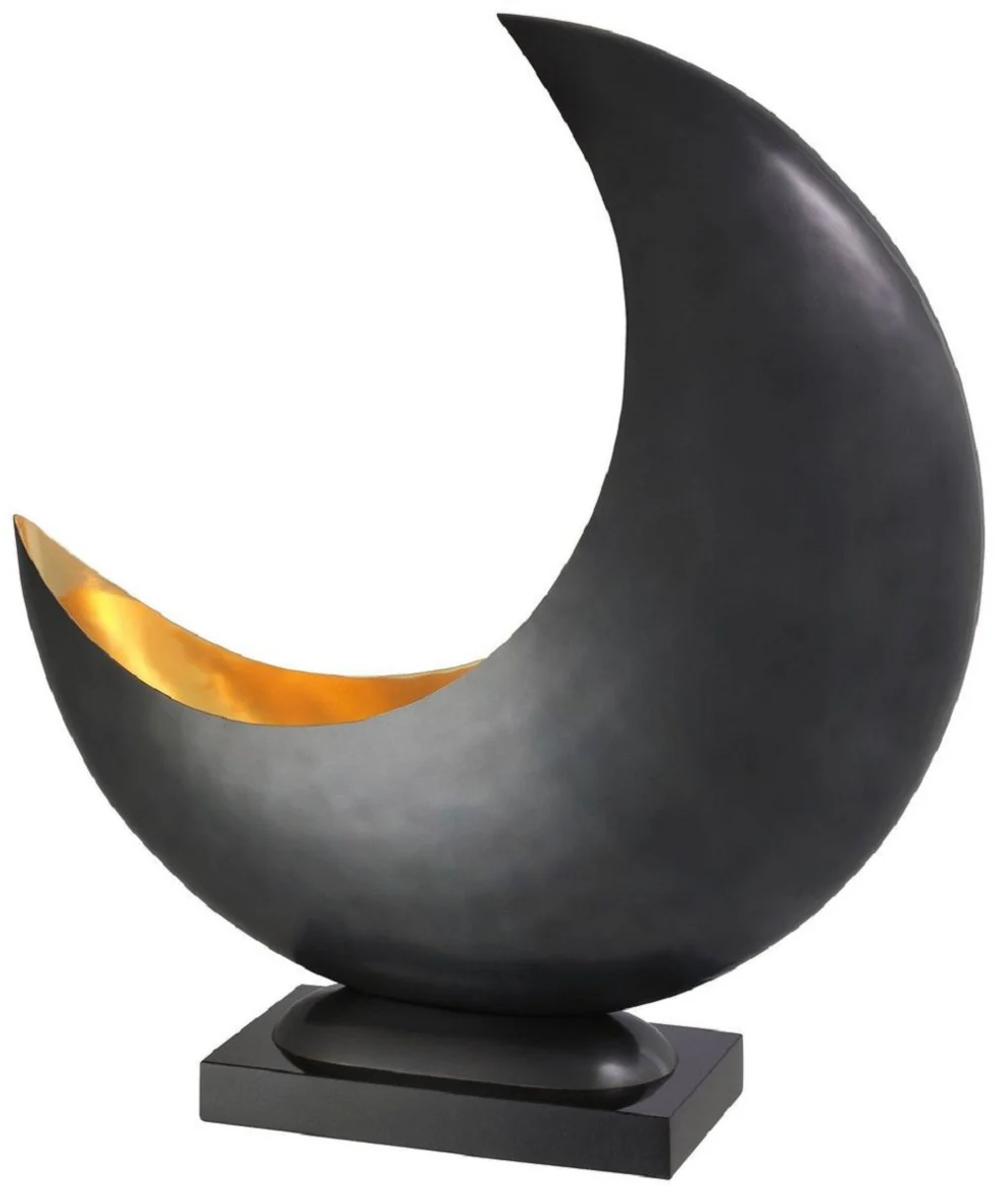 Casa Padrino lámpara de mesa de diseño gris antracita / latón 48 x A. 53 cm - Lámpara de mesa moderna con base de granito - Lámpara de salón