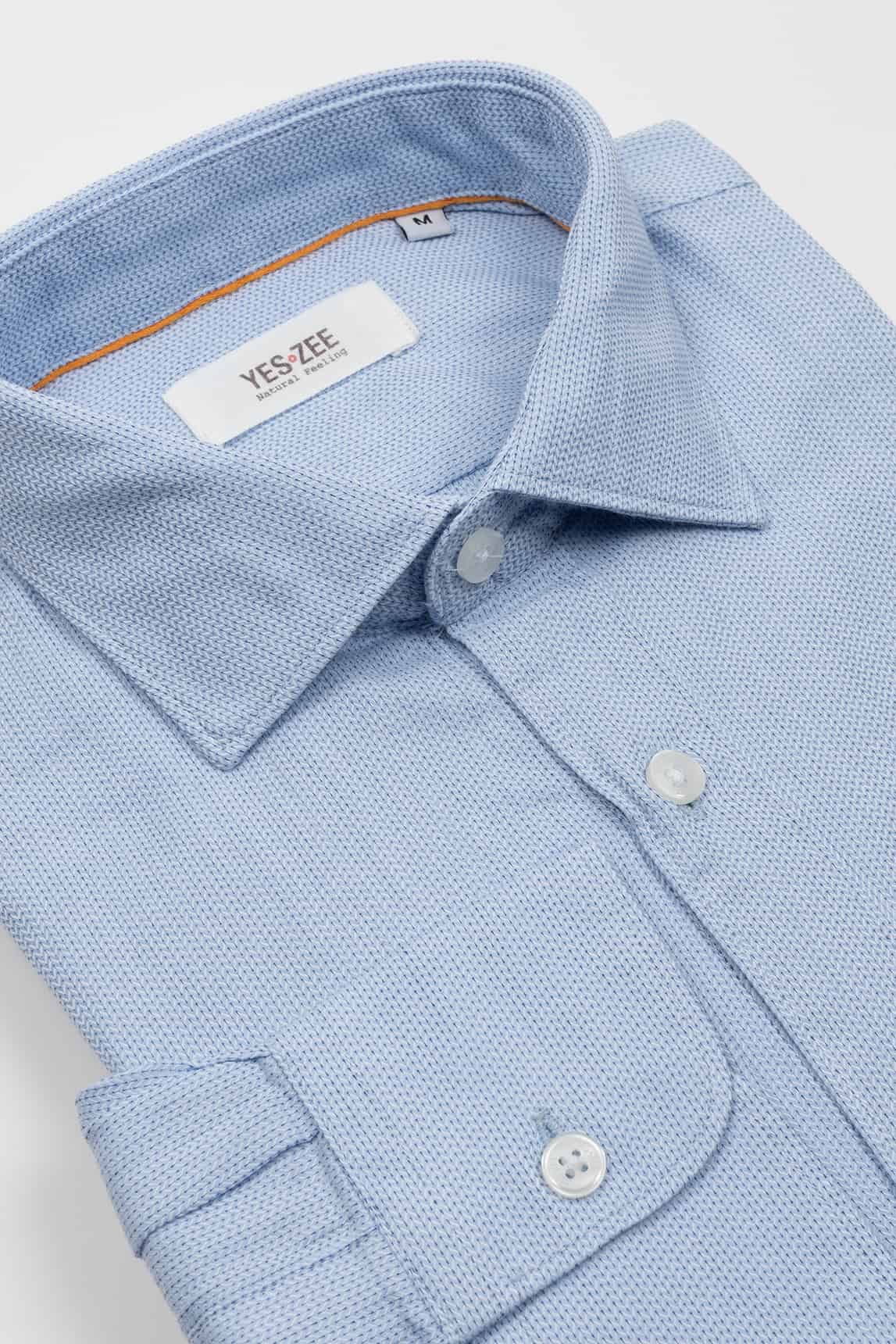 Rivera-spain Camisa azul celeste microestructura