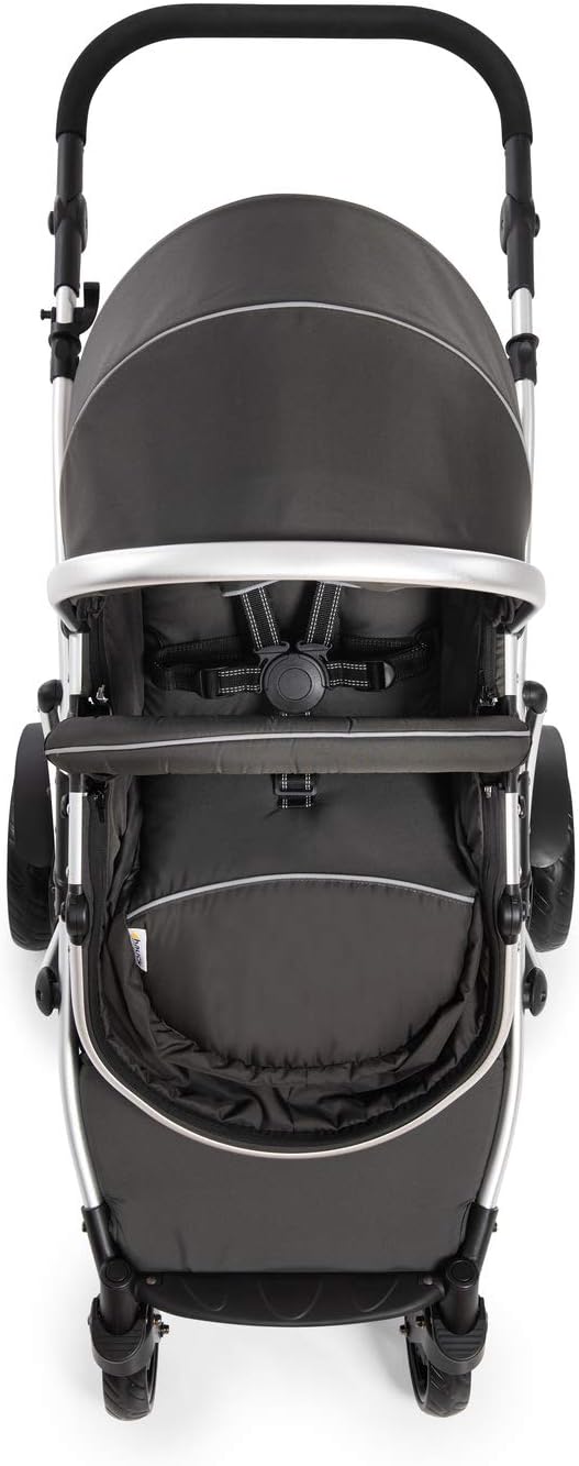 hauck Duett 2 Carro Gemelar, Silla de Paseo Gemelar Reversible, Cochecito Gemelar Bebe, Manillar Ajustable, Protector de Lluvia Incluido, Black Forest