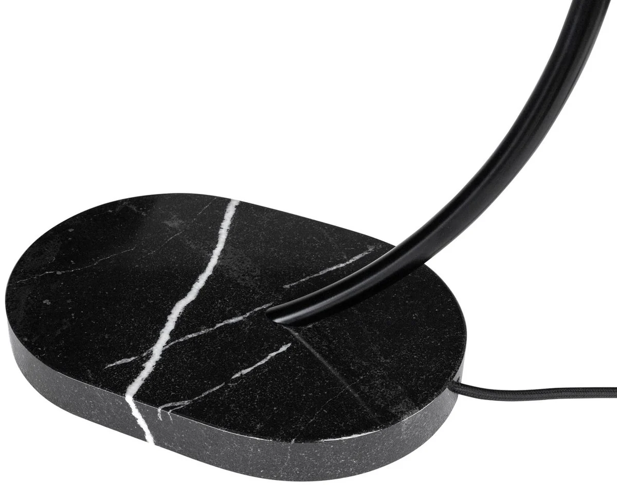 Casa Padrino lámpara de mesa de lujo negro / blanco 41 x 41 x H. 77 cm - Lámpara de Escritorio - Lámpara de Aluminio con Base de Mármol - Lámpara de Salón - Lámpara de Oficina