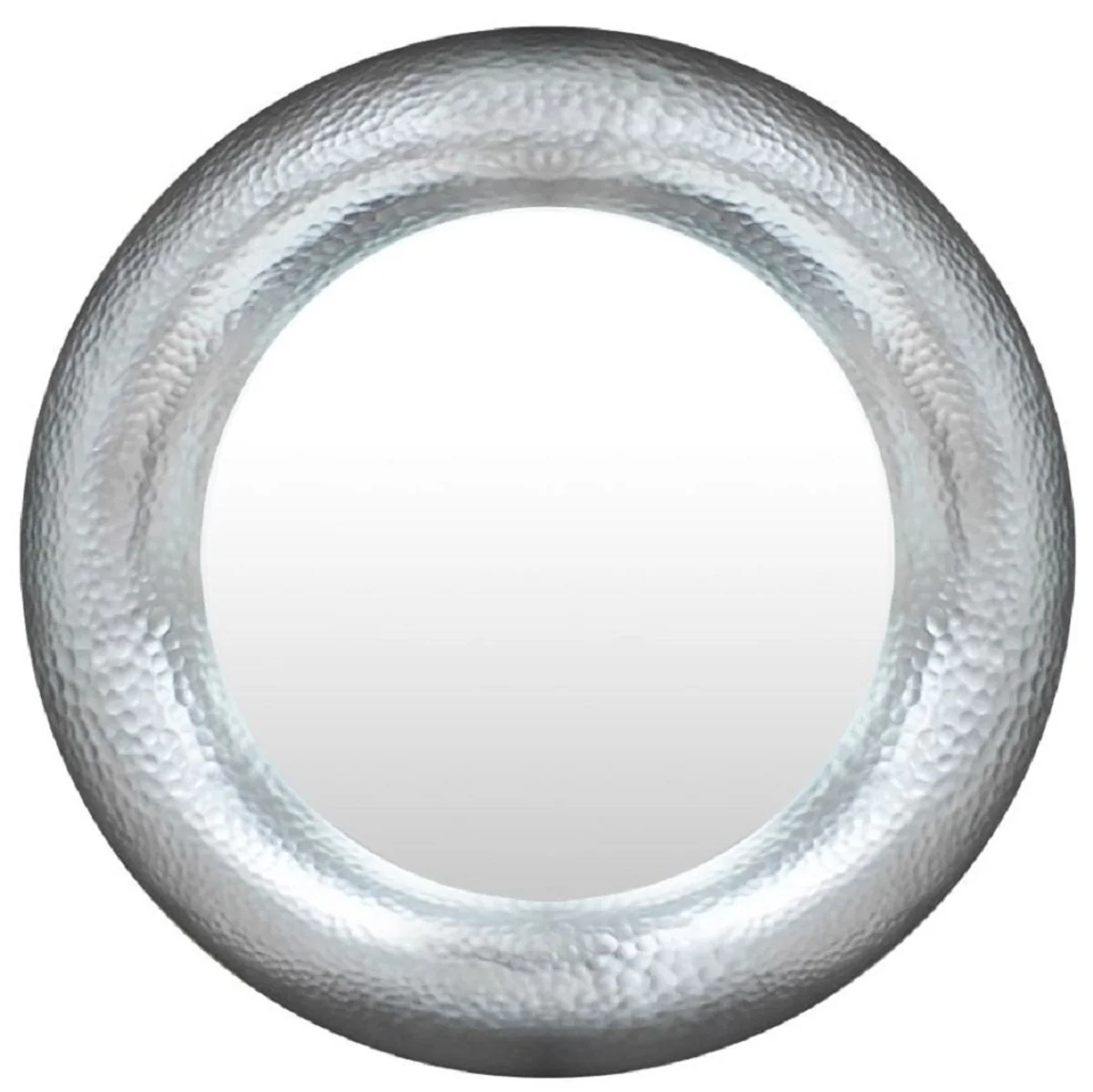 Casa Padrino espejo de lujo plata ? 120 cm - Espejo de pared redondo de fibra de vidrio - Espejo de sal¨®n - Espejo de armario - Colecci¨®n de Lujo