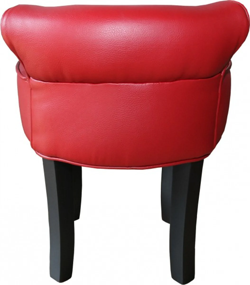 Casa Padrino Dise?o heces Rojo / Negro con piedras Bling Bling - vestidor barroco silla de mesa