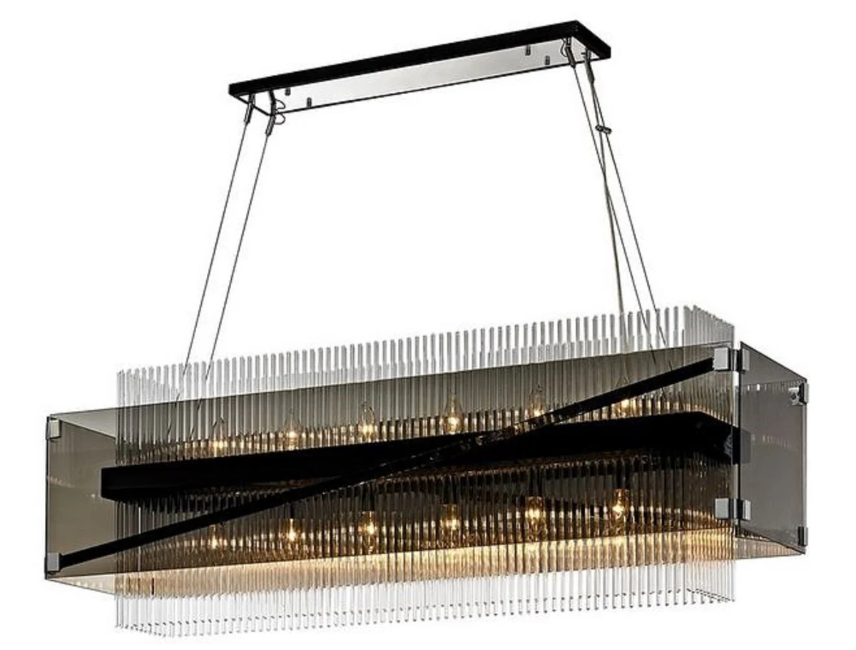 Casa Padrino araña de lujo plata / bronce oscuro 126,4 x 31,8 x H. 44,5 cm - Calidad de Lujo