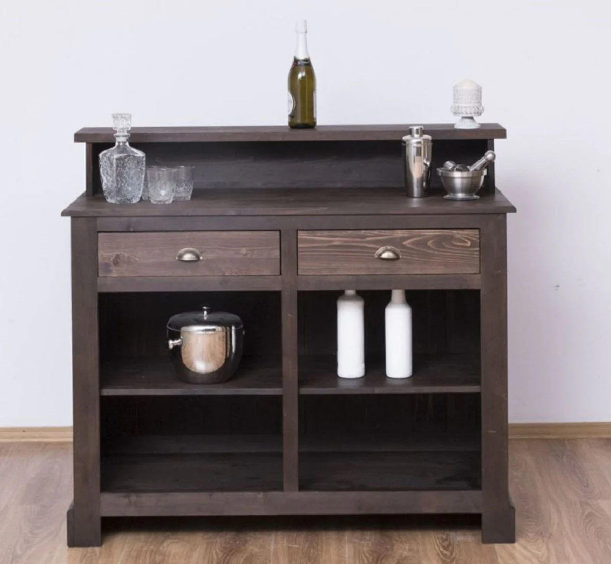 Casa Padrino barra de bar de estilo campestre marr¨®n oscuro 120 cm - Mueble bar