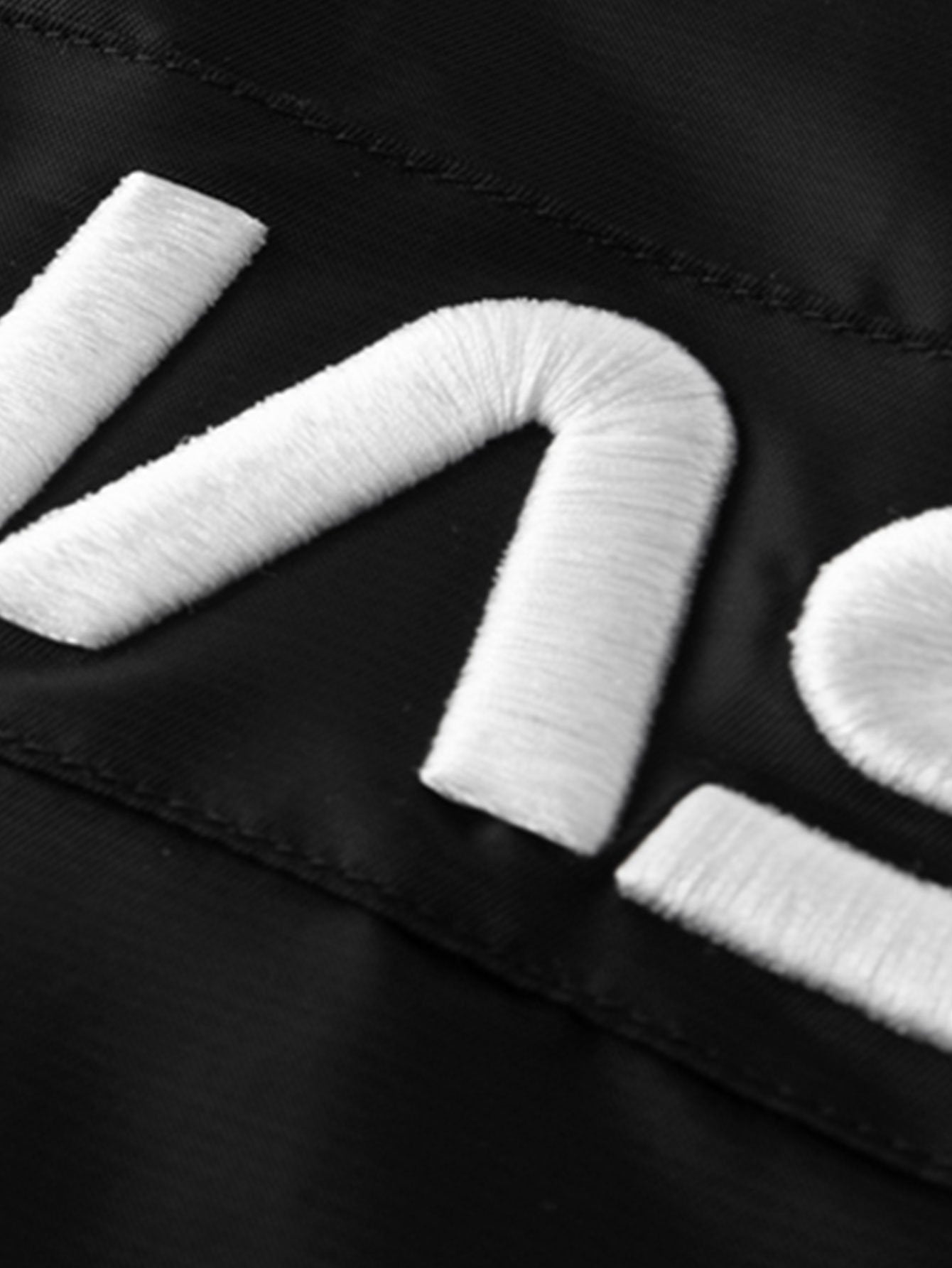 NASA Embroidery Quilted Lined Detachable Hooded Bomber Jacket