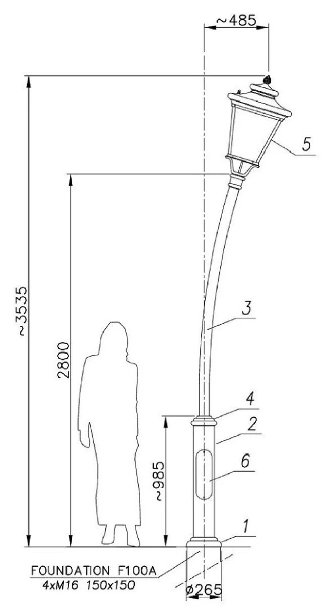 Casa Padrino linterna de jard¨ªn Art Nouveau rojo A. 353,5 cm - Iluminaci¨®n exterior