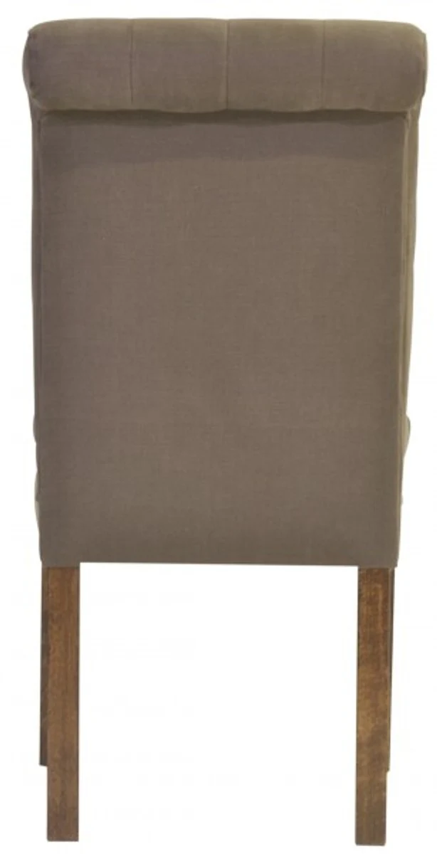 Casa Padrino designer dining room chair modef 16 Brown-Grey / Brown - Hotel Facilities - Beerch Wood - Chesterfield